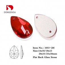 DZ 1053 Drop Shape With 2 Hole Sew On Drop Flatback Rhinestones